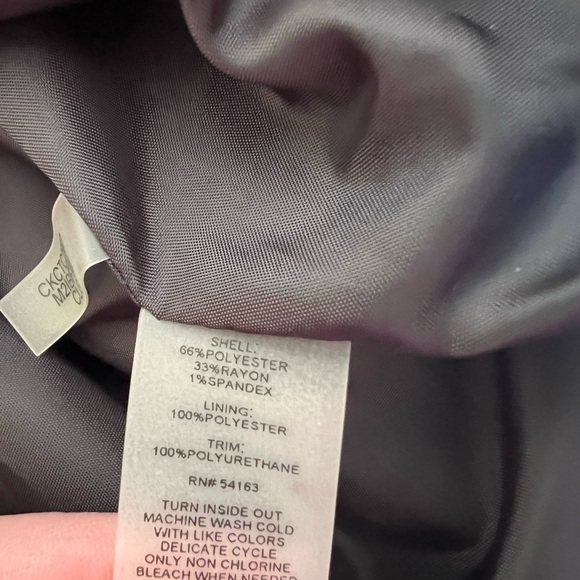 CALVIN KLEIN black tweed sheath dress with faux leather insets -4-NWT! - Picture 8 of 9